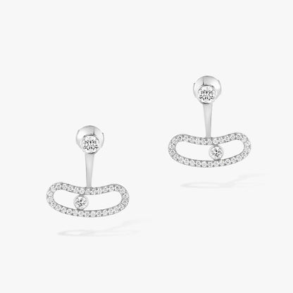 [Miro ] MOVE UNO SILVER DIAMOND EARRINGS