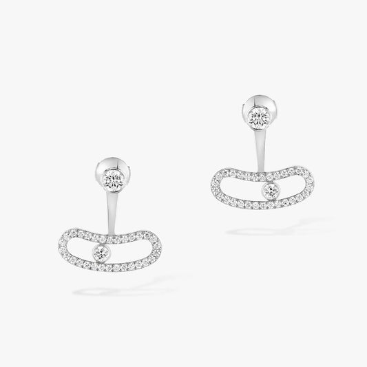 [Miro ] MOVE UNO SILVER DIAMOND EARRINGS