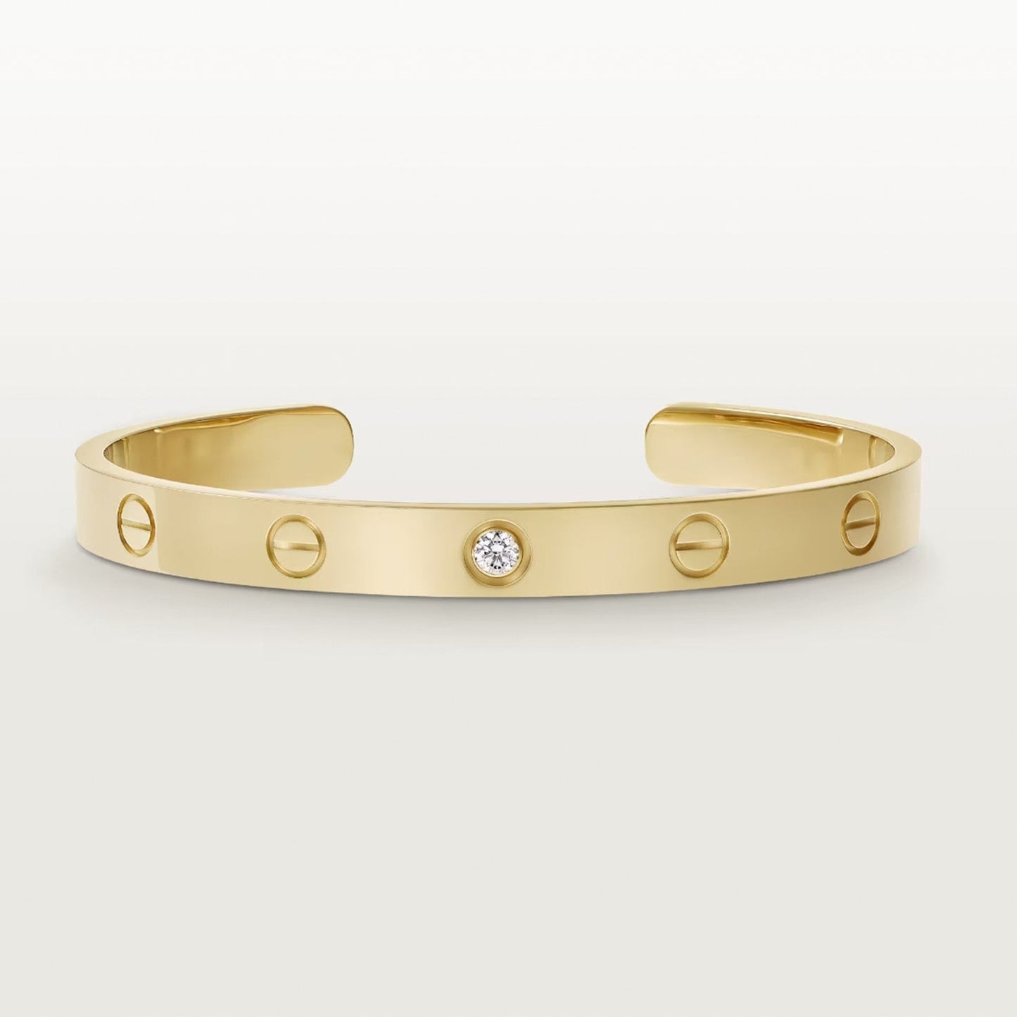 Miro LOVE BRACELET 6.1MM 1 DIAMOND OPEN CUFF