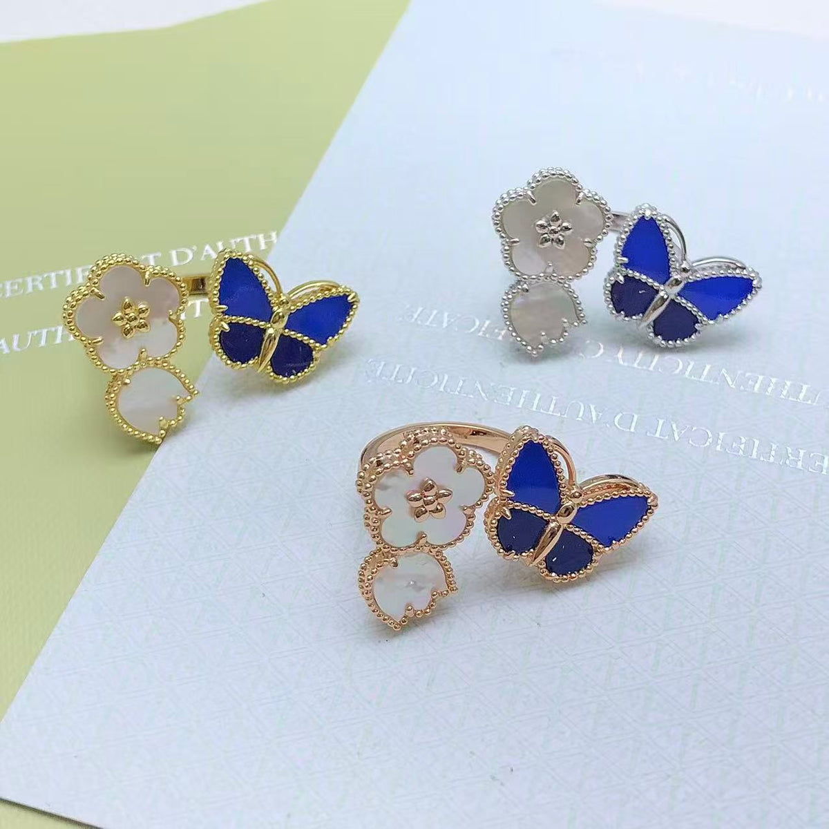 [Miro ] 2026 NEW MODEL SPRING LUCKY 3 MOTIF GOLD RING