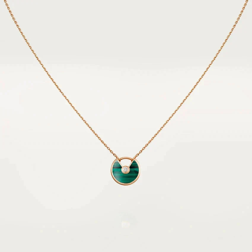Miro AMULETTE ROSE GOLD MALACHITE NECKLACE