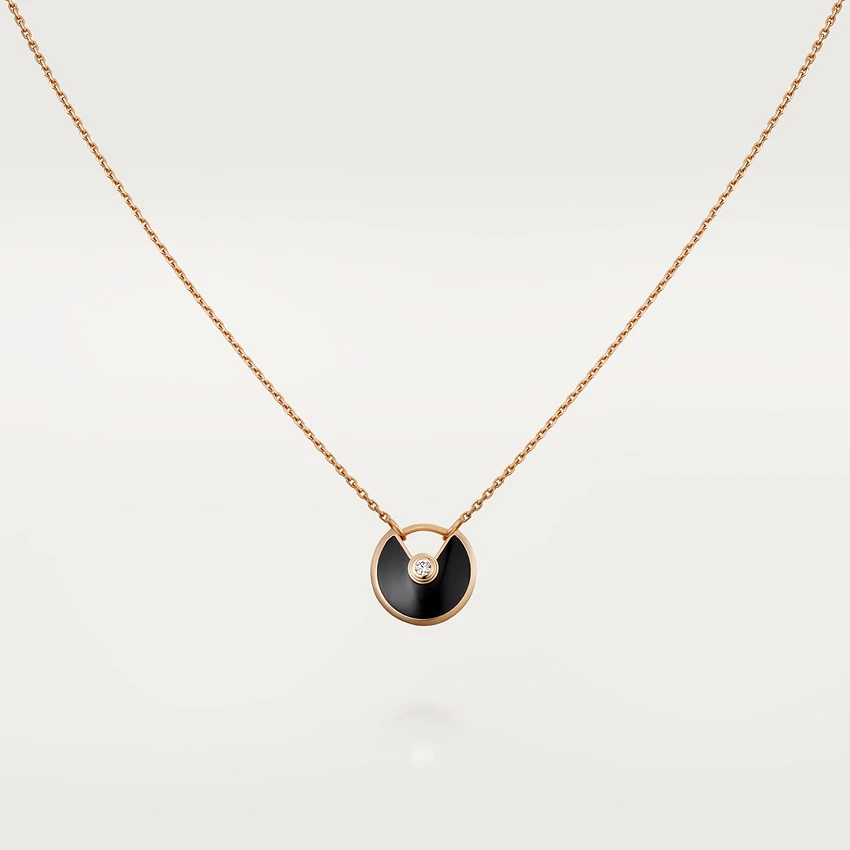 Miro AMULETTE ROSE GOLD ONYX NECKLACE