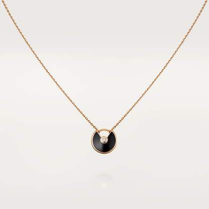 Miro AMULETTE ROSE GOLD ONYX NECKLACE
