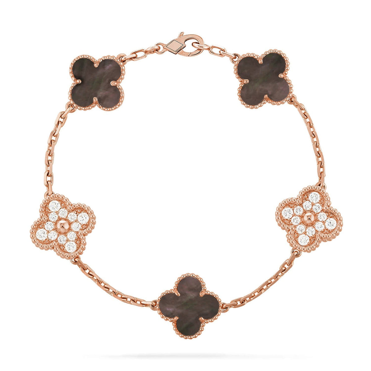 [Miro ]New CLOVER 5 MOTIF GRAY MOP BRACELET COLLECTION