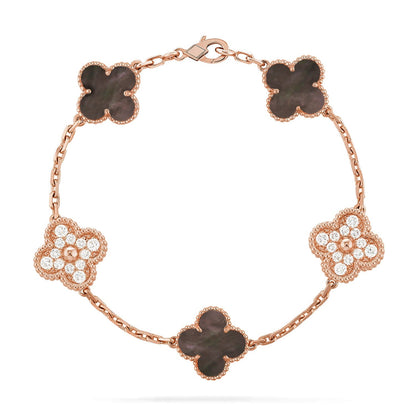 [Miro ]New CLOVER 5 MOTIF GRAY MOP BRACELET COLLECTION