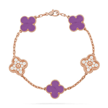 [Miro ]New  CLOVER 5 MOTIF VIOLET BRACELET COLLECTION
