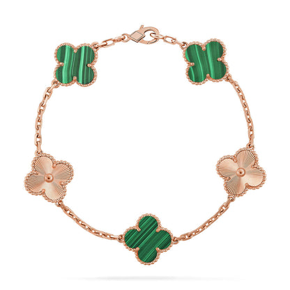 [Miro ]New  CLOVER 5 MOTIF MALACHITE BRACELET COLLECTION