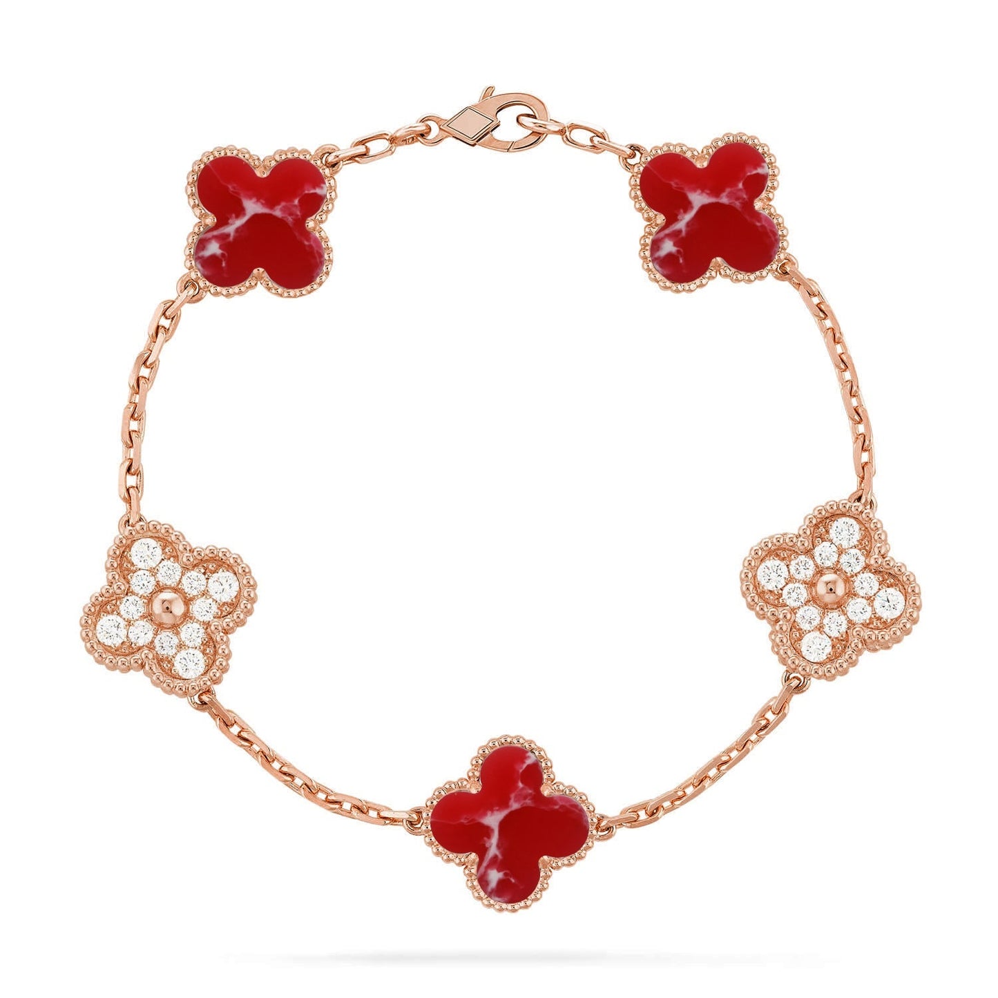 [Miro ]New CLOVER 5 MOTIF RED PATTERN BRACELET COLLECTION
