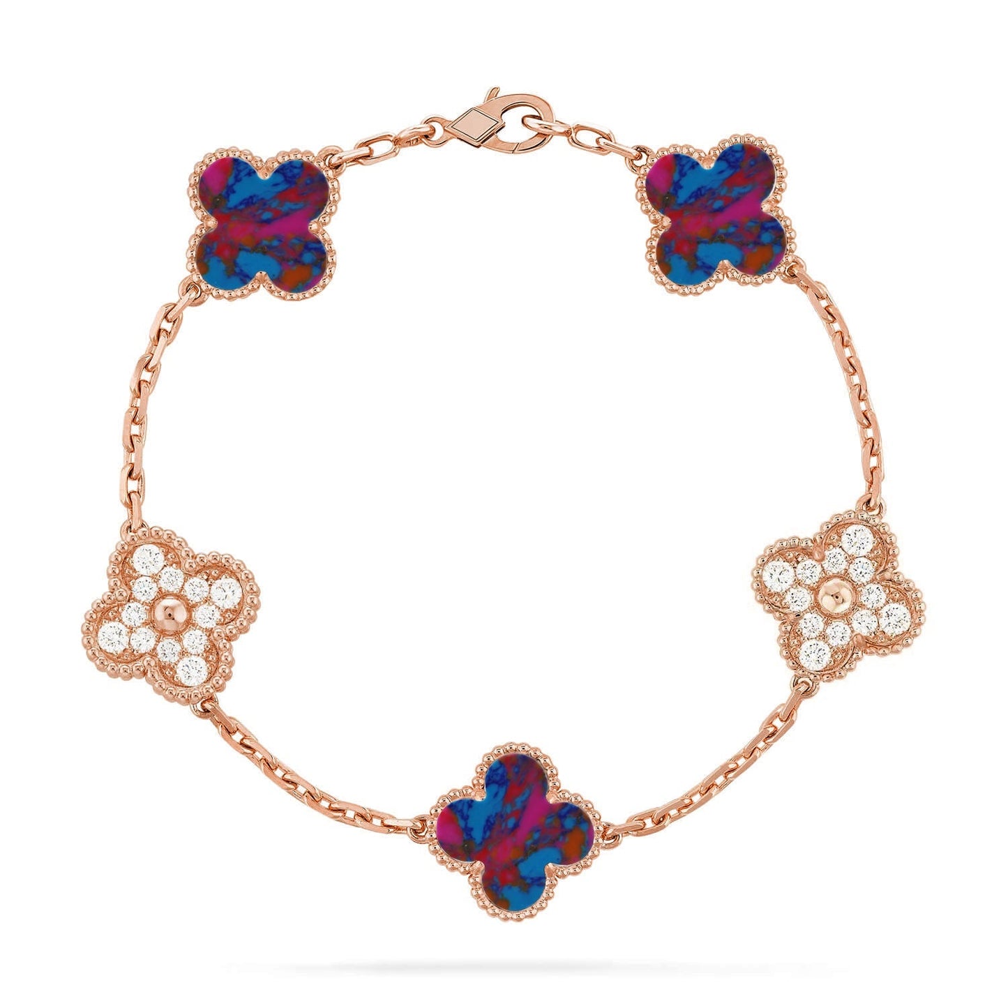 [Miro ]New CLOVER 5 MOTIF COLOR GEMSTONES BRACELET COLLECTION