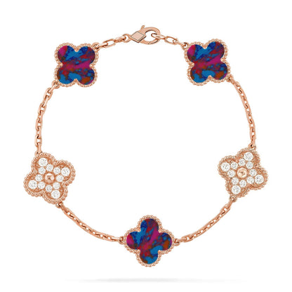 [Miro ]New CLOVER 5 MOTIF COLOR GEMSTONES BRACELET COLLECTION
