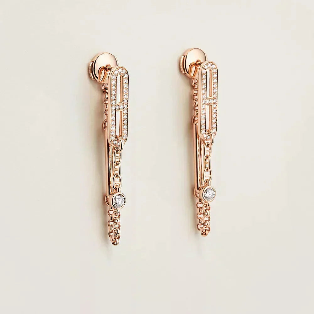 Miro CHAINE CHAOS DIAMOND DROP EARRINGS