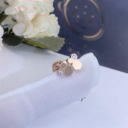 Miro BEE LOVE PINK GOLD DIAMOND EARRINGS