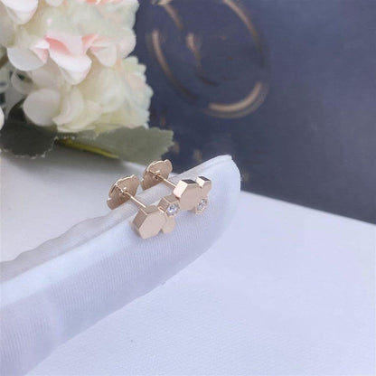 Miro BEE LOVE PINK GOLD DIAMOND EARRINGS