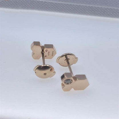 Miro BEE LOVE PINK GOLD DIAMOND EARRINGS