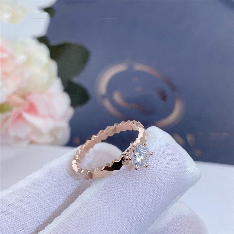 Miro BEE LOVE RING PINK GOLD 1 DIAMOND