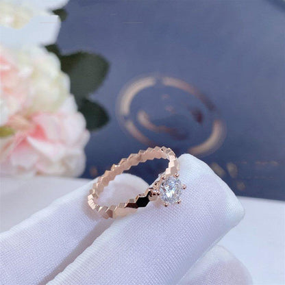Miro BEE LOVE RING PINK GOLD 1 DIAMOND