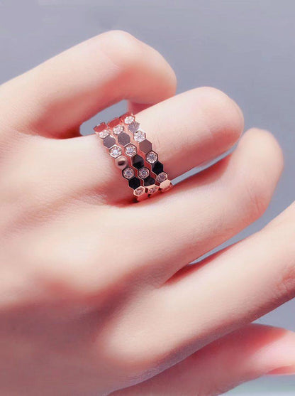 Miro BEE LOVE RING PINK GOLD DIAMOND