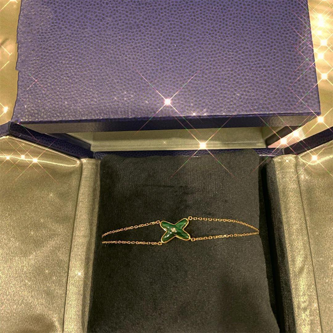 Miro JEUX BRACELET MALACHITE PINK GOLD 1 DIAMOND