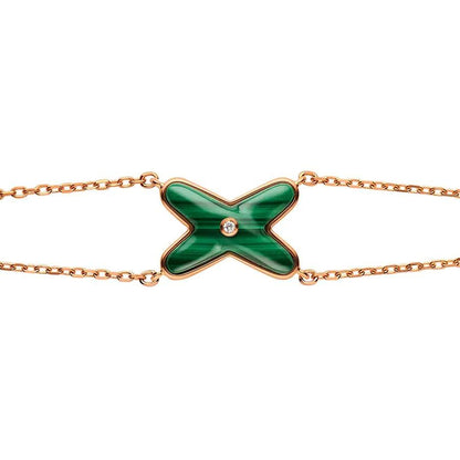 Miro JEUX BRACELET MALACHITE PINK GOLD 1 DIAMOND
