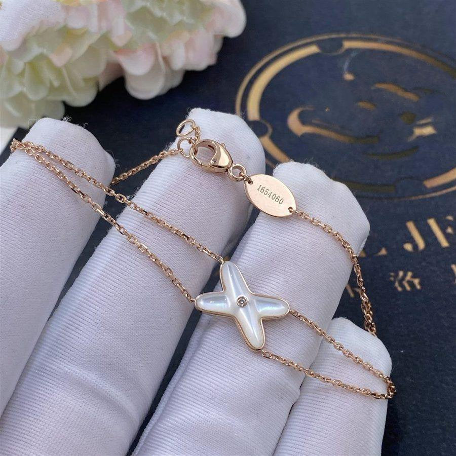 Miro JEUX BRACELET WHITE MOP PINK GOLD 1 DIAMOND