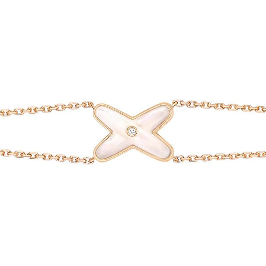 Miro JEUX BRACELET WHITE MOP PINK GOLD 1 DIAMOND