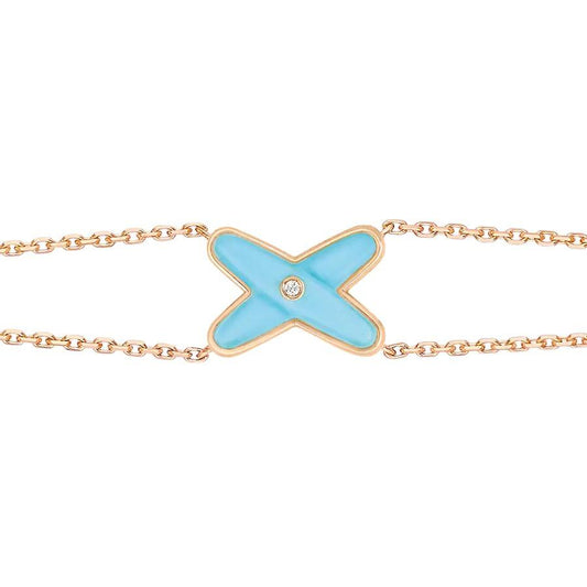 Miro JEUX BRACELET TURQUOISE PINK GOLD 1 DIAMOND