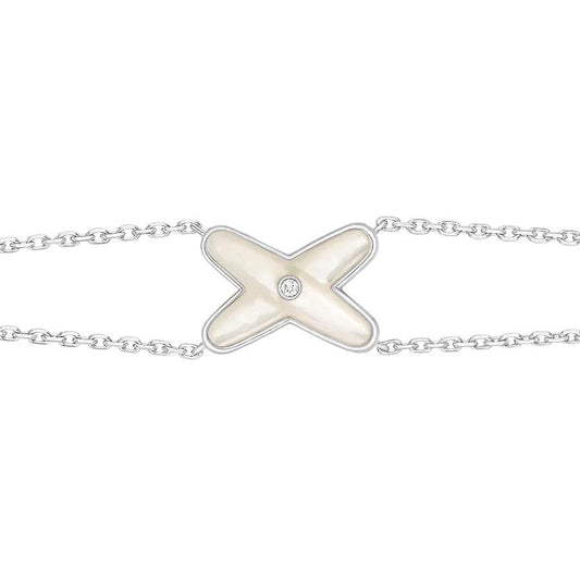 Miro JEUX BRACELET WHITE MOP SILVER 1 DIAMOND