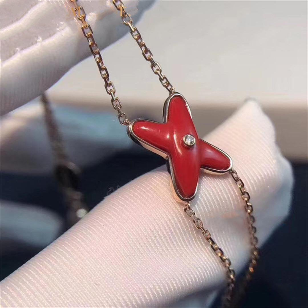 Miro JEUX BRACELET CARNELIAN PINK GOLD 1 DIAMOND