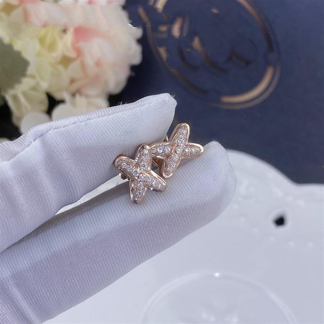 Miro JEUX DE PINK GOLD DIAMOND EARRINGS