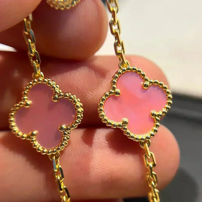 [Miro ]New  CLOVER 5 MOTIFS  PINK MOP BRACELET COLLECTION