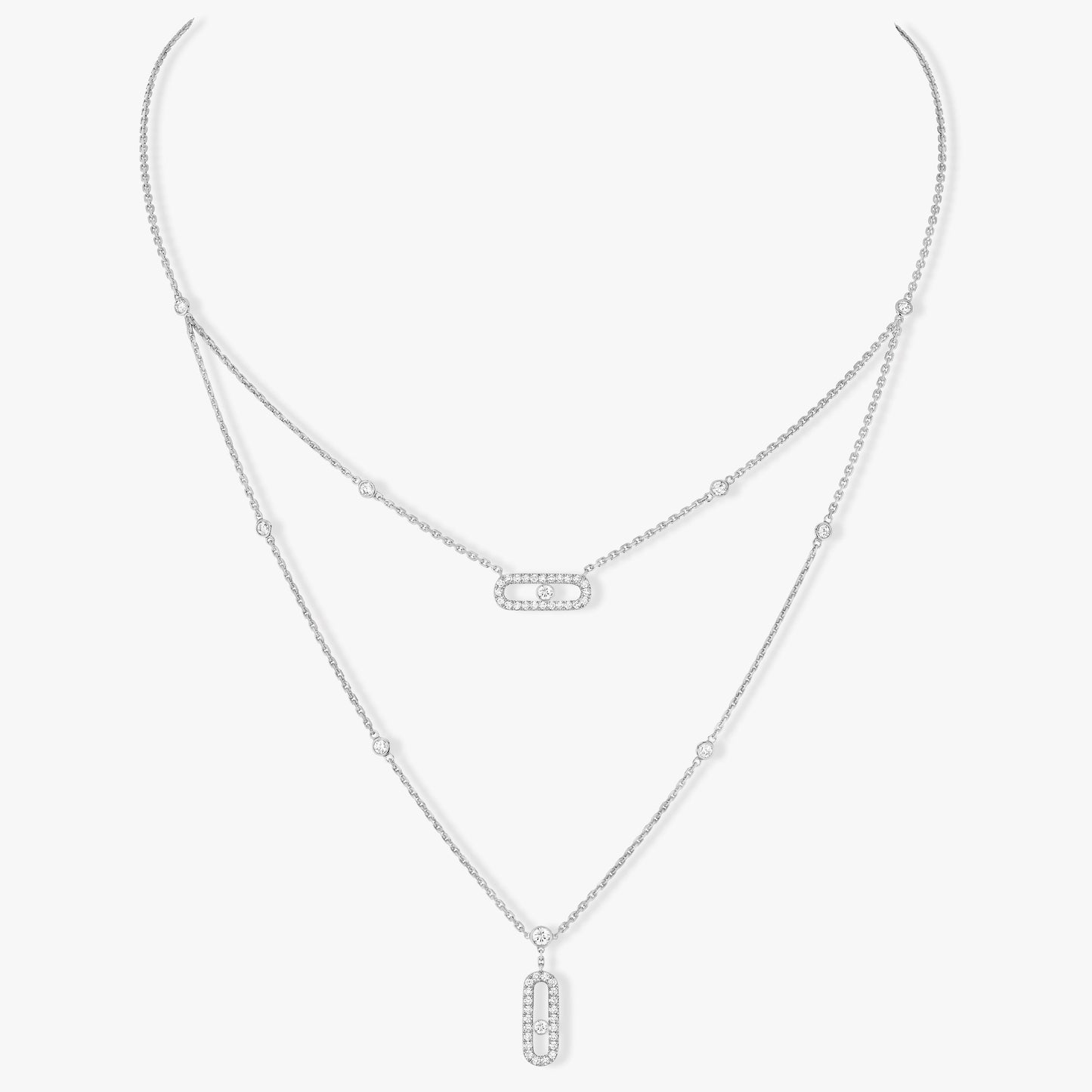 [Miro ] MOVE 2 ROW DIAMOND NECKLACE