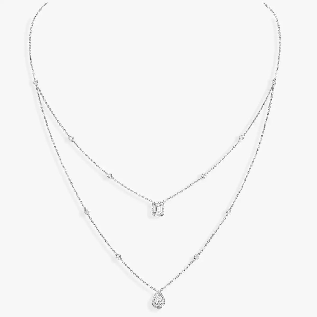 [Miro ] Diamond Necklace My Twin 2 Rows