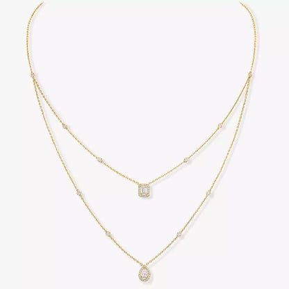 [Miro ] Diamond Necklace My Twin 2 Rows