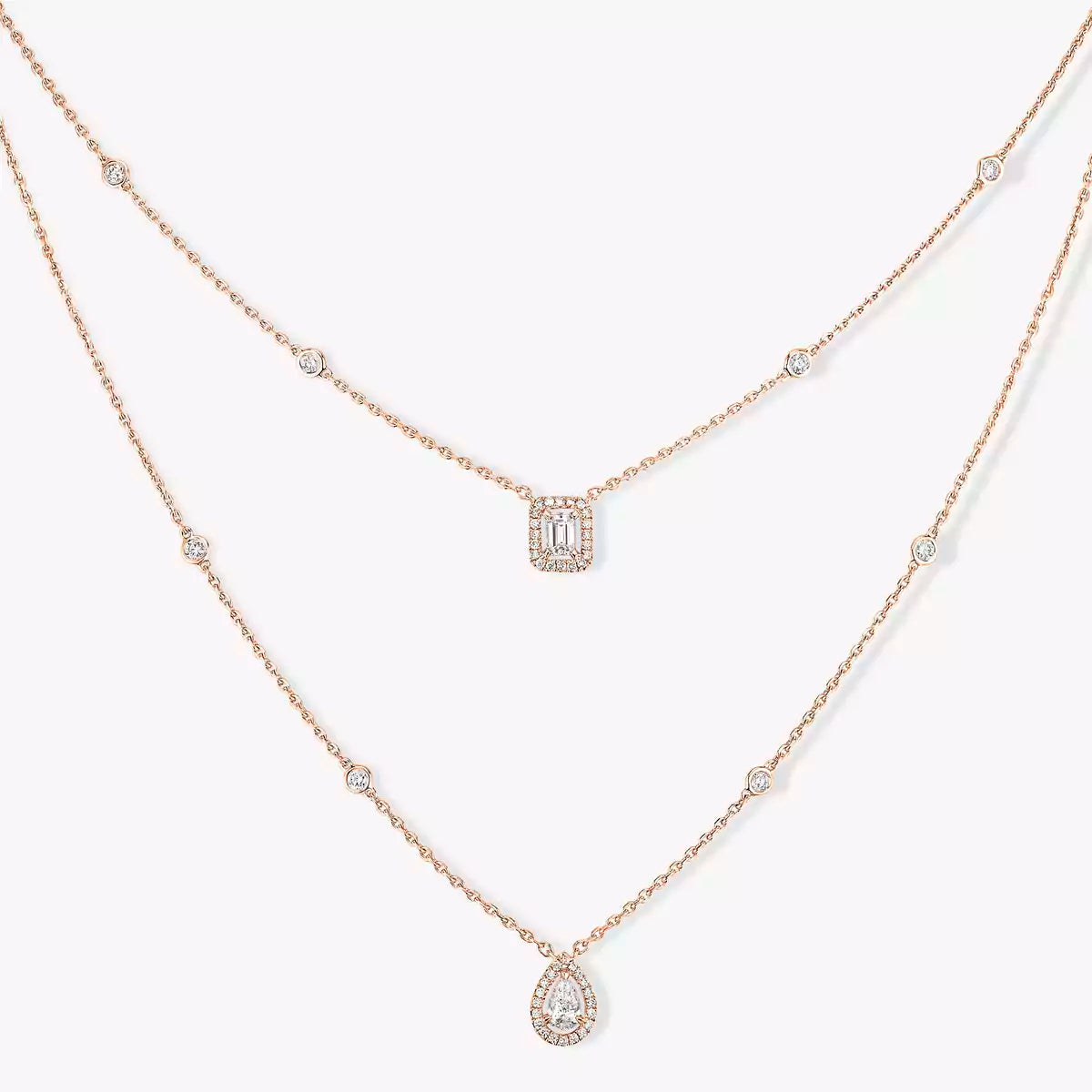 [Miro ] Diamond Necklace My Twin 2 Rows