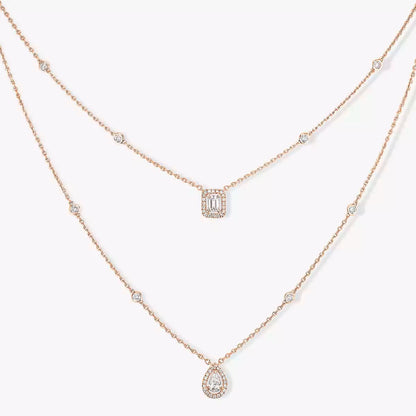[Miro ] Diamond Necklace My Twin 2 Rows