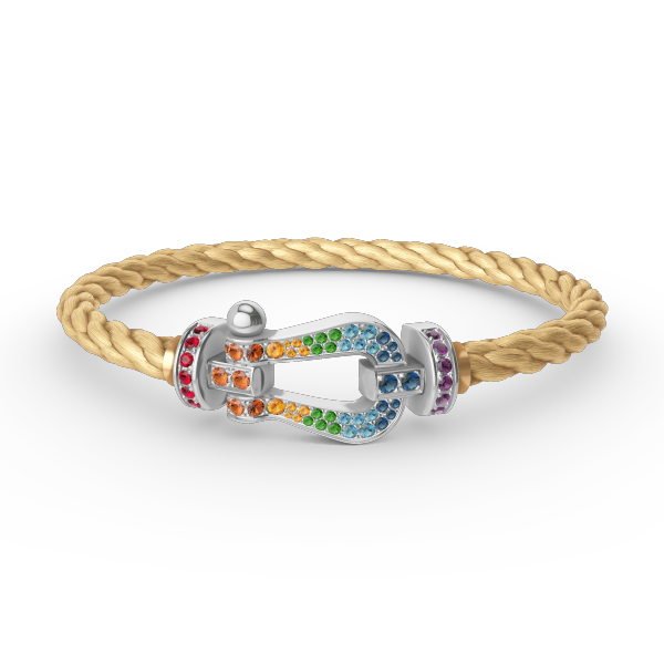 Miro FORC LARGE HORSESHOE  COLORED DIAMOND BRACELET SILVER