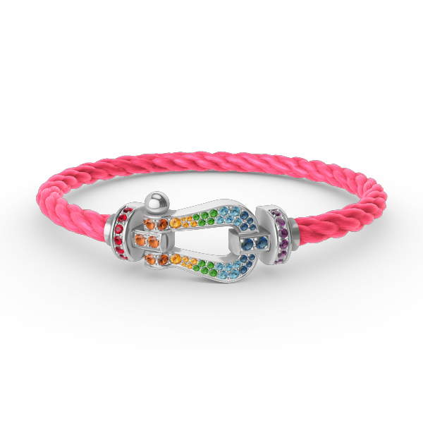 Miro FORC LARGE HORSESHOE  COLORED DIAMOND BRACELET SILVER