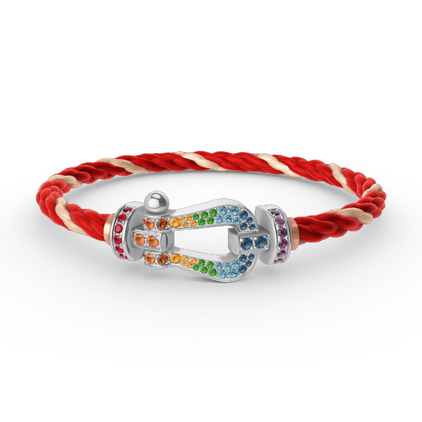 Miro FORC LARGE HORSESHOE  COLORED DIAMOND BRACELET SILVER