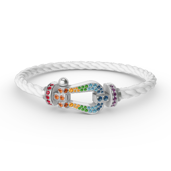 Miro FORC LARGE HORSESHOE  COLORED DIAMOND BRACELET SILVER