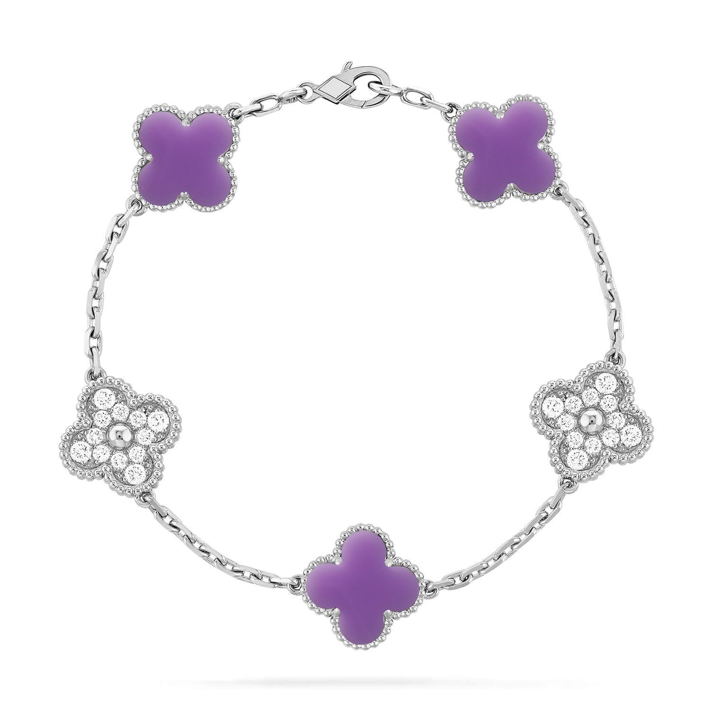 [Miro ]New CLOVER 5 MOTIF LIGHT PURPLE BRACELET COLLECTION