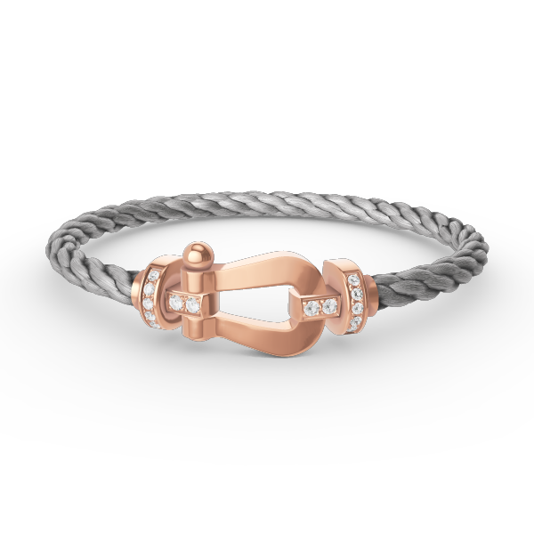 Miro FORCE LARGE HORSESHOE HALF DIAMOND BRACELET ROSE GOLD