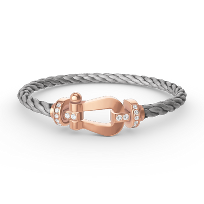 Miro FORCE LARGE HORSESHOE HALF DIAMOND BRACELET ROSE GOLD