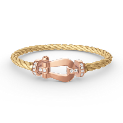 Miro FORCE LARGE HORSESHOE HALF DIAMOND BRACELET ROSE GOLD