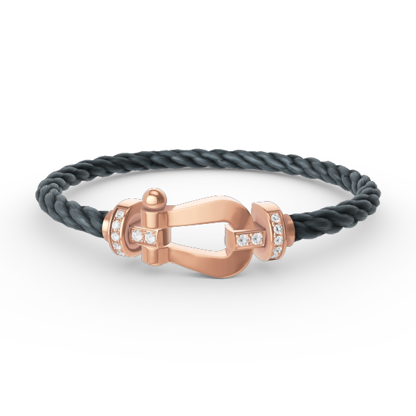 Miro FORCE LARGE HORSESHOE HALF DIAMOND BRACELET ROSE GOLD