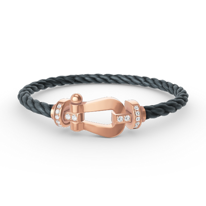 Miro FORCE LARGE HORSESHOE HALF DIAMOND BRACELET ROSE GOLD