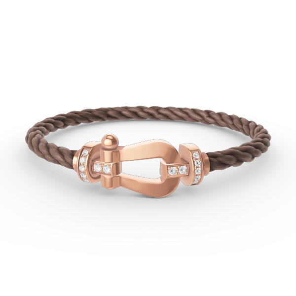 Miro FORCE LARGE HORSESHOE HALF DIAMOND BRACELET ROSE GOLD