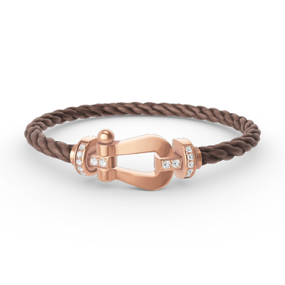 Miro FORCE LARGE HORSESHOE HALF DIAMOND BRACELET ROSE GOLD