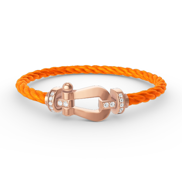 Miro FORCE LARGE HORSESHOE HALF DIAMOND BRACELET ROSE GOLD