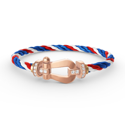 Miro FORCE LARGE HORSESHOE HALF DIAMOND BRACELET ROSE GOLD