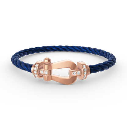 Miro FORCE LARGE HORSESHOE HALF DIAMOND BRACELET ROSE GOLD